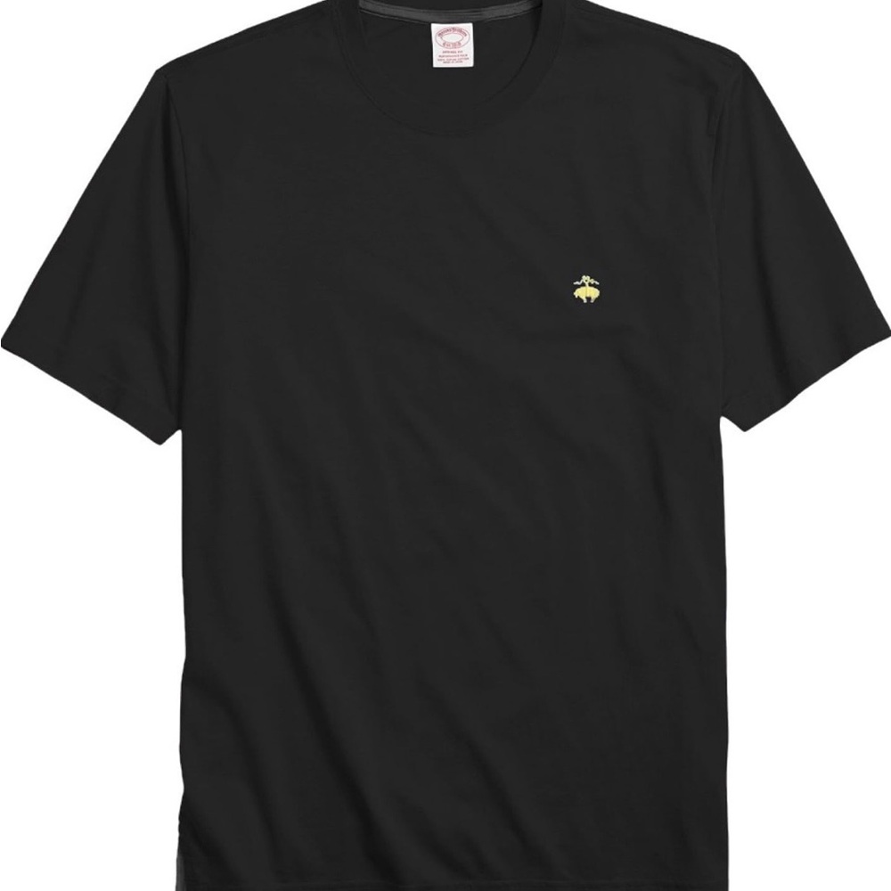NWOT Brooks Brothers mens Classic Black T-Shirt with gold logo
